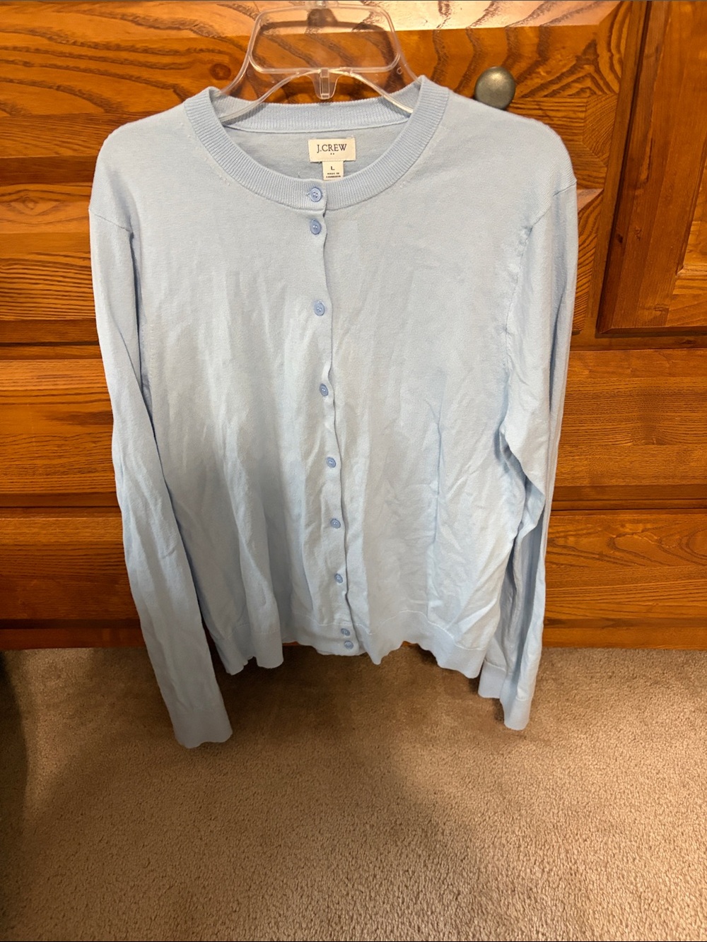 J. Crew Pastel Blue Button-Front Cardigan